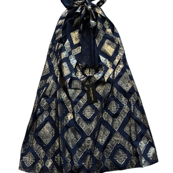 NWT Ramy Brook Mini Halter Dress Metallic 4 - Picture 9 of 10